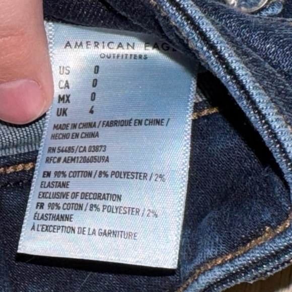 American Eagle outfitters Dark hi rise shortie Blue Denim Jean Shorts - Picture 5 of 5